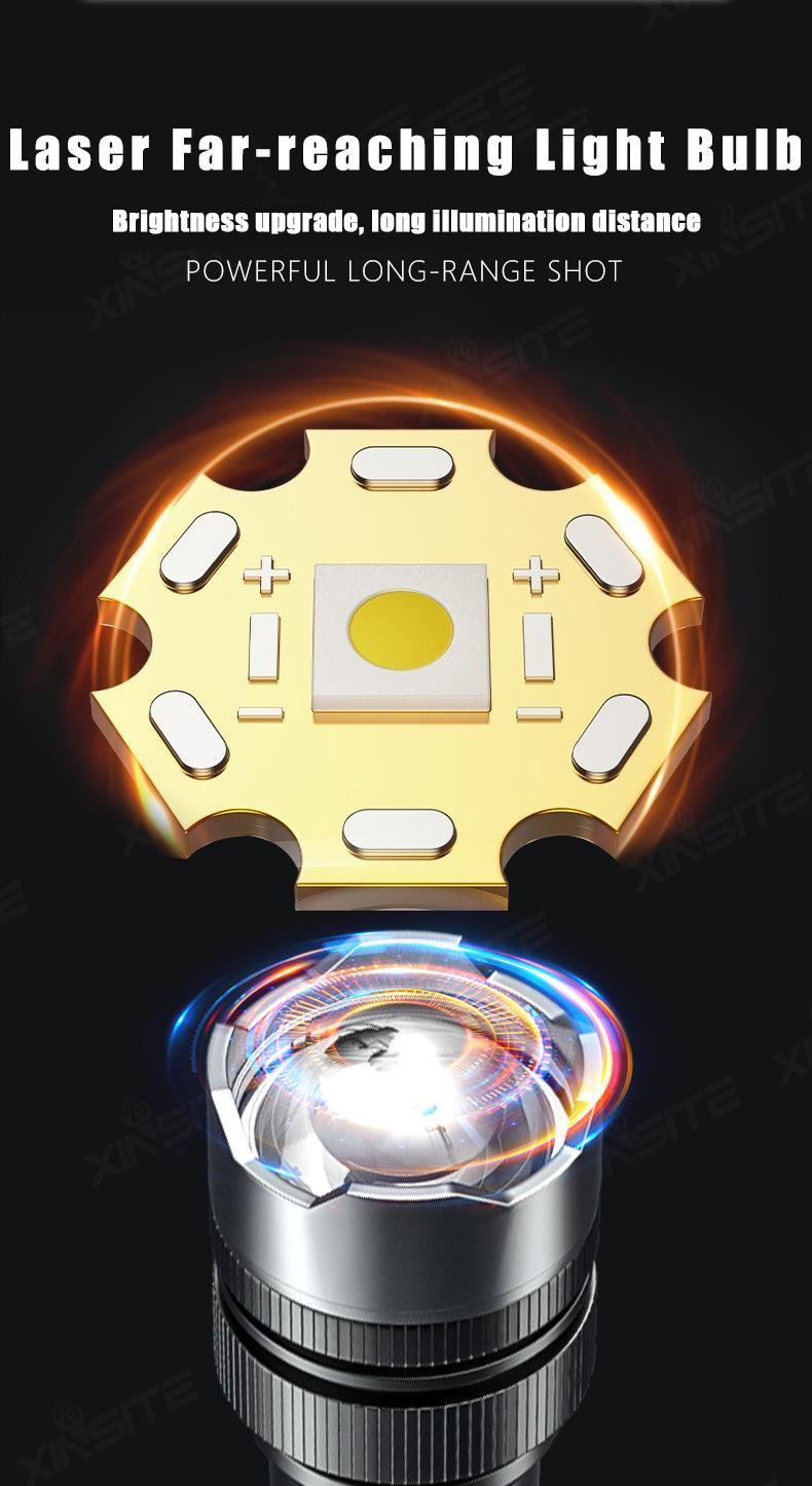 Strong Flashlight Highlight - Rechargeable & Adjustable Brightness Flashlight ,Robust Handheld Torch - Ideal for Outdoor Adventures, Emergencies, Camping, Fishing, Garden Illumination, Night Security, & Garage Use