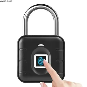 Fingerprint Padlock, Locker Lock, Keyless  Padlock Outdoor Fingerprint Lock Combination Gate Locks for Gym Storage - Black Waterproof ,Door Lock with BLE