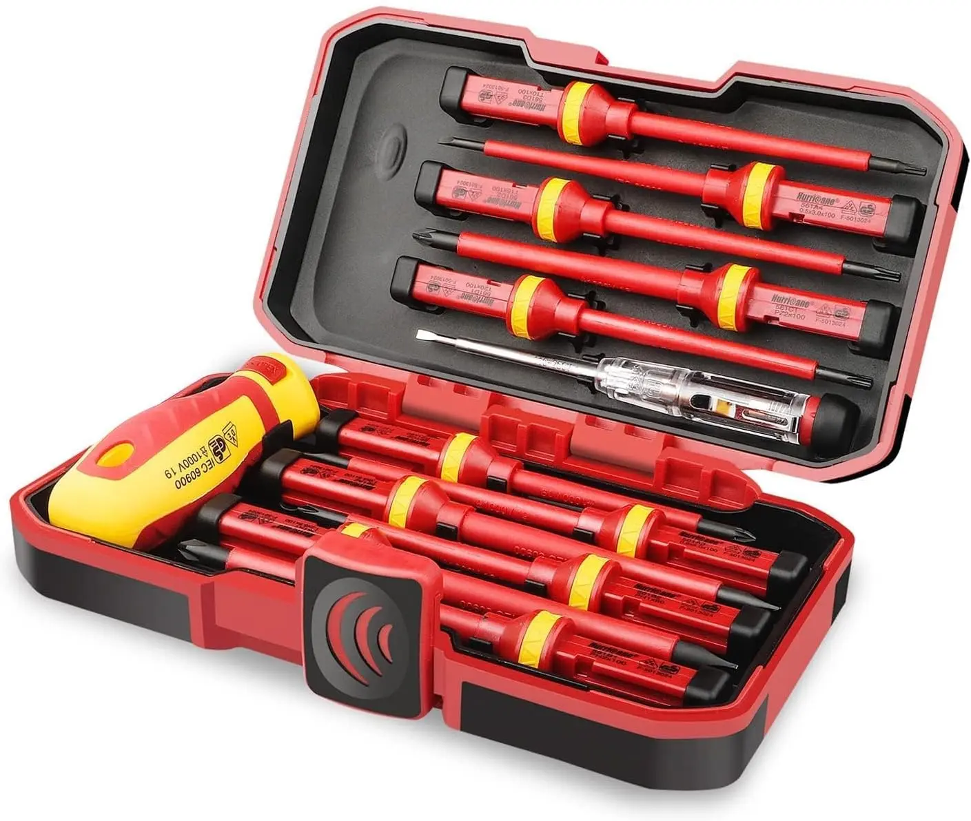 1000V Electrician Screwdriver Set, 13 Piece Screwdriver Set, CR-V Slotted Pozidriv Torx, Insulation VDE & GS Certified Screwdriver