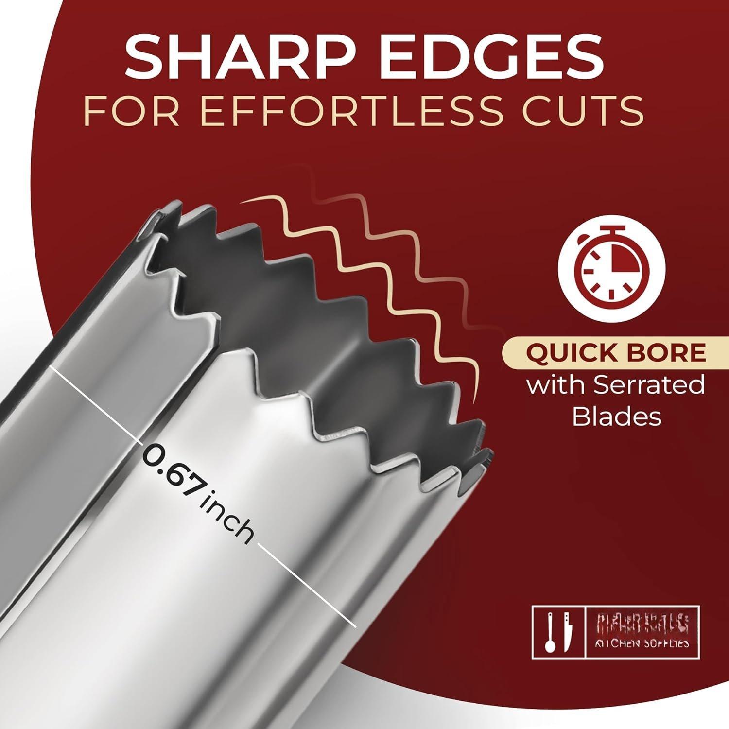 Corer Tool - Durable Stainless Steel Fruit Core Extractor Tool -  Corer Remover, White