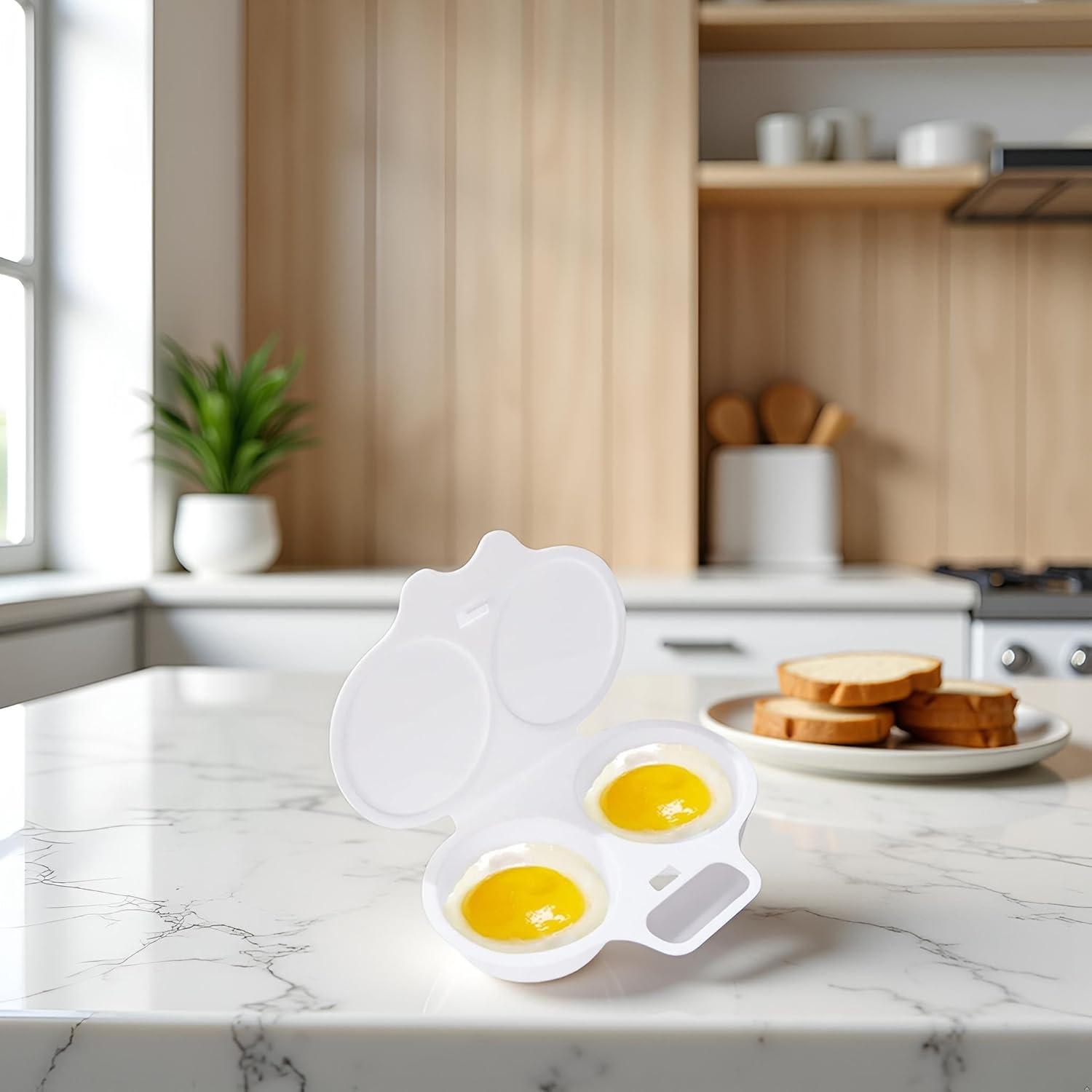 Portable Microwave Egg Cooker with Lid, Compact Design for Quick Cooking, Ideal for Indoor & Outdoor Breakfast Use