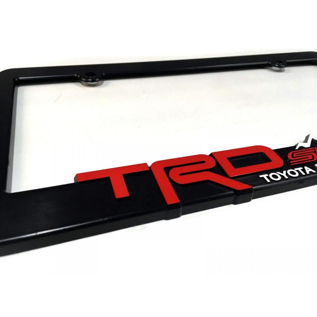2PC TRD-Style Sport License Plate Frame for Toyota Tacoma Tundra 4Runner RAV4 Highlander