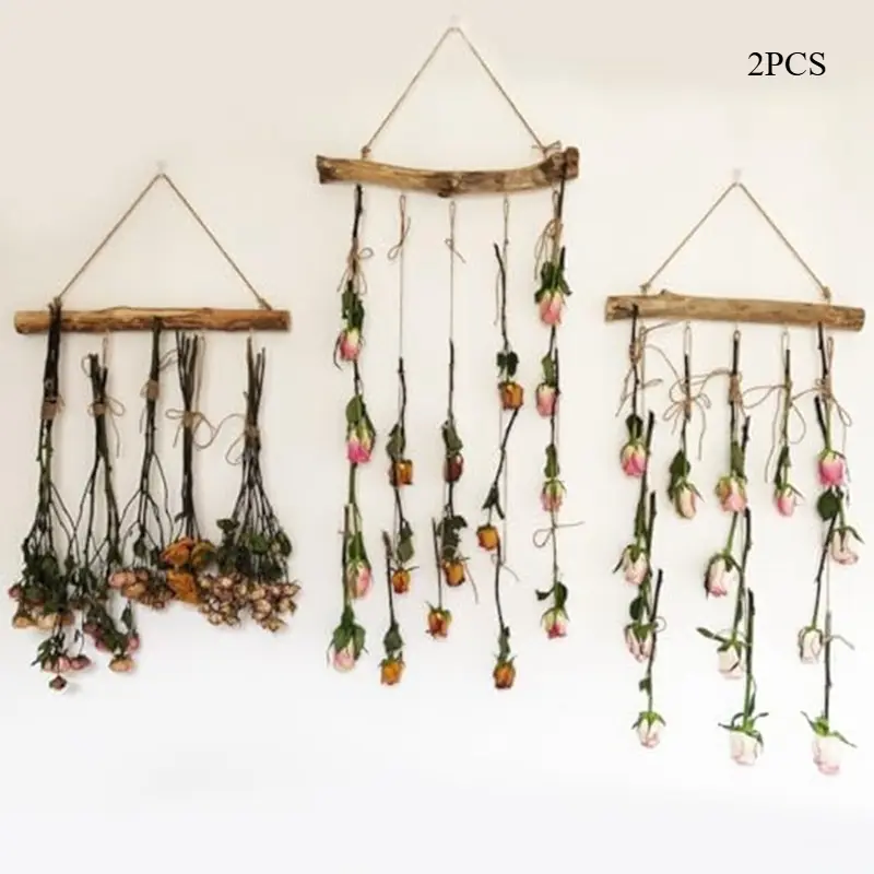 Set of 2 Natural Driftwood Decorative Branches – Farmhouse-Style Wall-Mounted Organizer with 5 Hooks – Rustic Wooden Jewelry Display Rack – Non-Electric, Irregular-Shaped Home Decor – Jewelry Storage & Display Stand – Interior Wall Decor