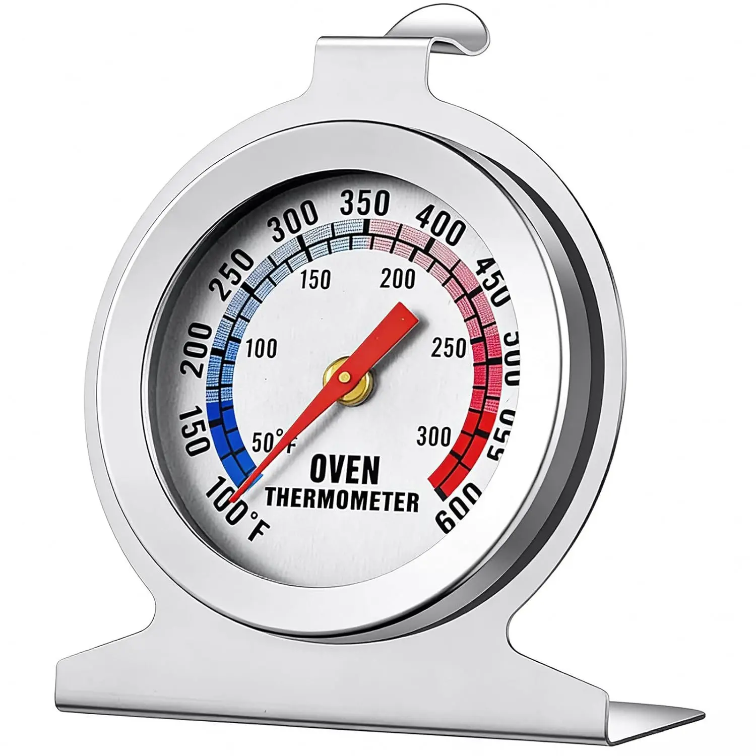 Precision Mechanical Oven Thermometer for Gas & Electric Ovens, 100°F-600°F with Hanging Hook & Stand, Perfect for Baking, Grilling, Air Fryers