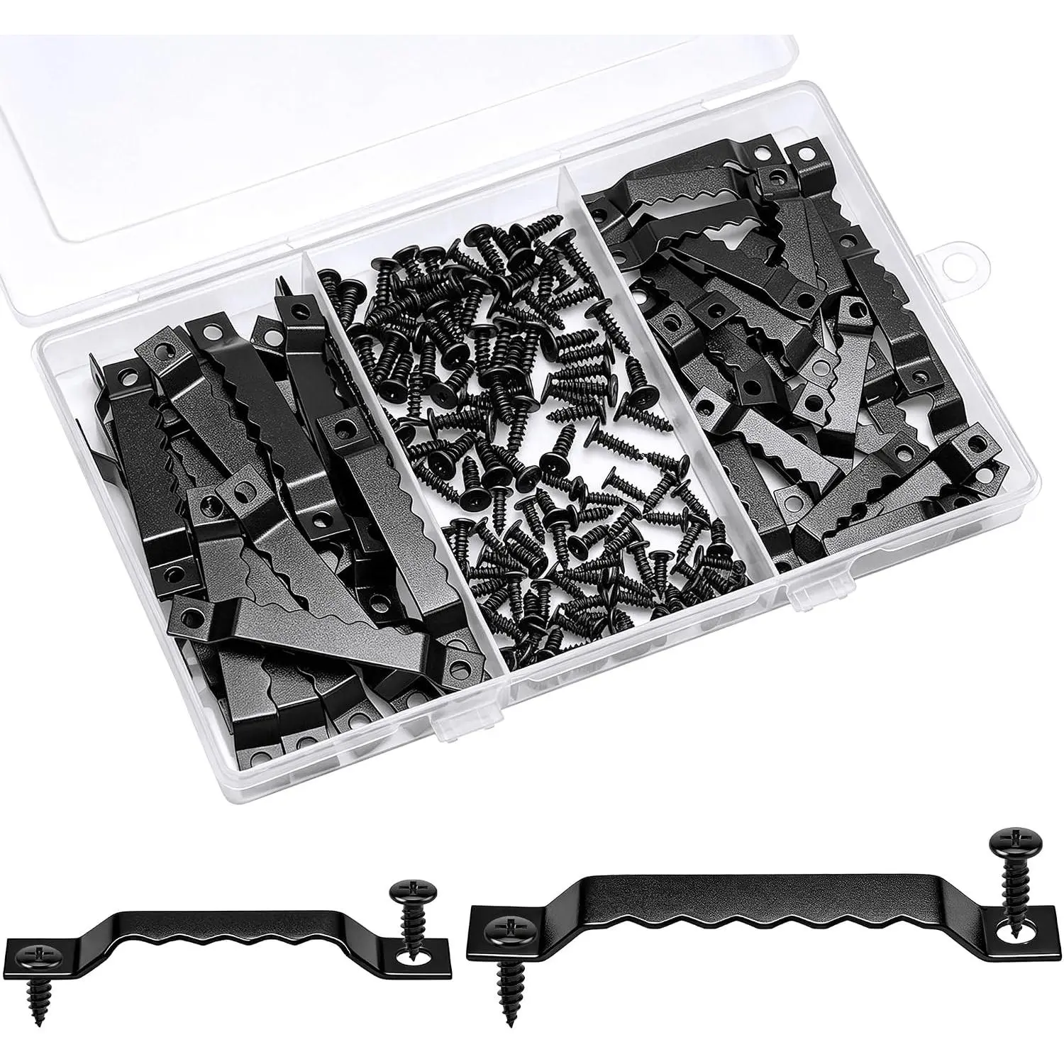 180 count Sawtooth Picture Hangers,Small & Heavy-Duty Wall  Kit,Include 60 Sawtooth Picture Frame Hangers,120 Screws,2 Sizes for Photo Frames,Art,Paintings,Canvas Hooks,Picture  Hardware