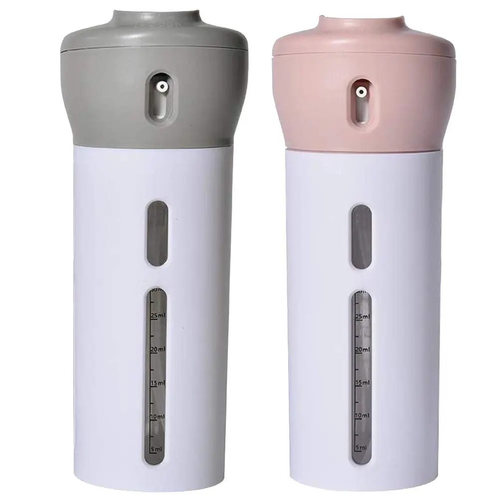 2 Pack 4 in 1 Travel Dispenser, Shampoo Gel Travel Dispenser Bottle Sets Shower Refillable Travel for Makeup Travel Supplies (Pink, Gray)