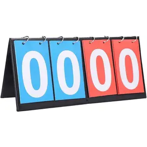 Cornhole Scoreboard, 14.4 x 6.5 Inch Portable Flip Scoreboard Waterproof Lightweight Durable for Football Basketball Table Tennis etc (Four-Digital)