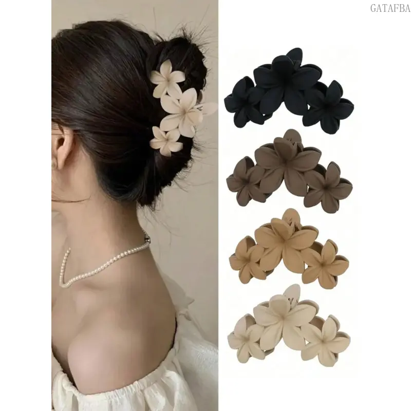 4Pcs Large 11cm Lightweight Plastic Hair Clips, Elegant Minimalist Solid Color Jaw Clips, Versatile Hair Accessories for Daily Casual Look, Party, Commute, Vacation, Hairstyling and Makeup Outfit Matching