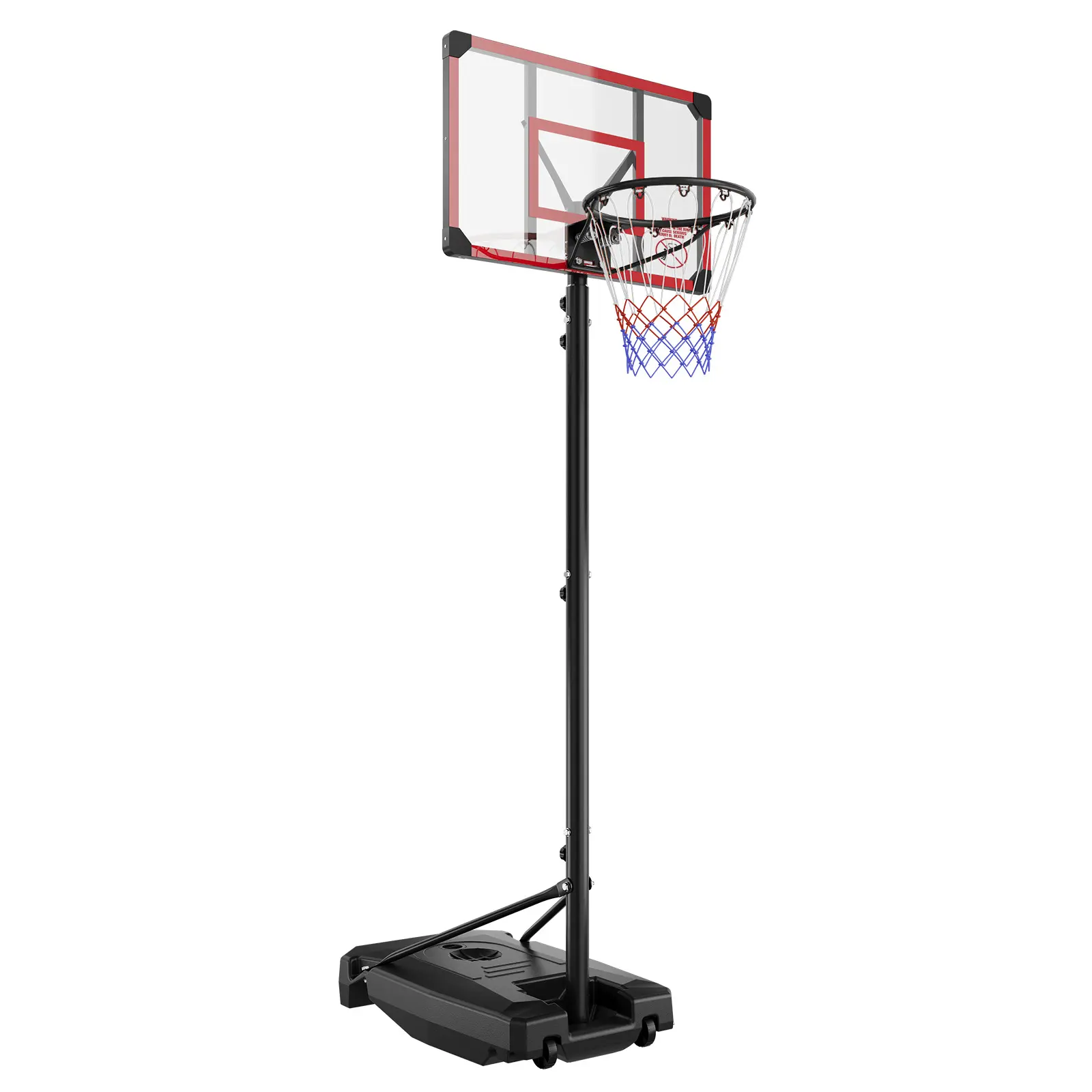 Garvee  33 Inch Portable Basketball Hoop Outdoor - Height Adjustable 5 to 8.5ft Kids Basketball Goal - All-Weather Shatterproof Backboard System with Fillable Base & Wheels for Driveway & Backyard, Kids Outdoor Play, Polycarbonate, Adjustable Height Syste