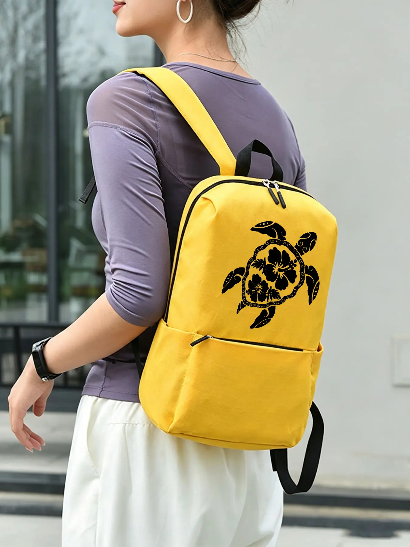 Turtle Totem Printed Casual Backpack, Ergonomic Decompression Shoulder Straps, Multi-layer Storage Computer Backpack, Lightweight Travel Daily Bag, Suitable for Men and Women, Halloween gifts