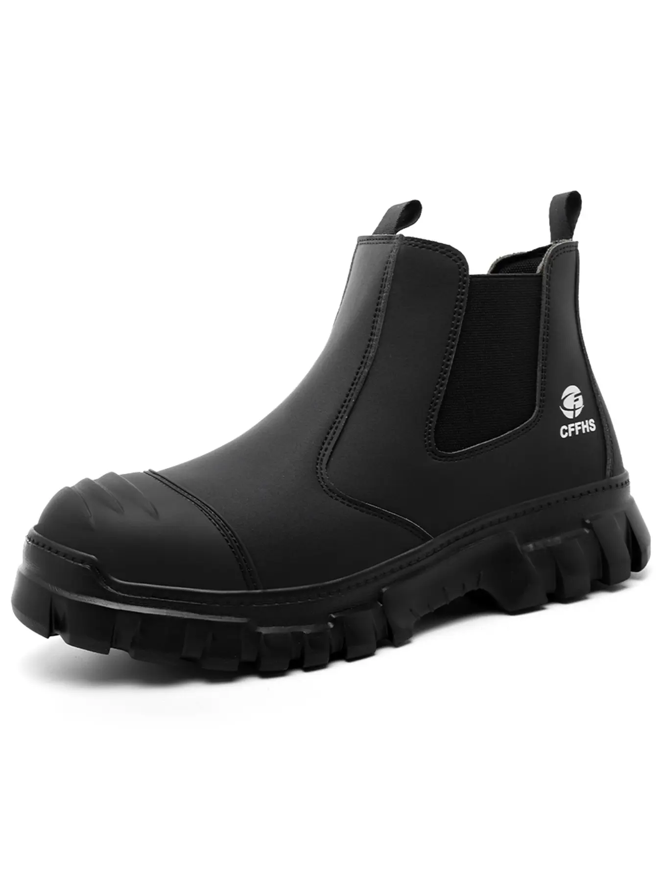 Men's Safety Shoes Anti-Compression Anti-Puncture Lightweight Chelsea Boots, Slip-On Design for Daily Use & Construction Work