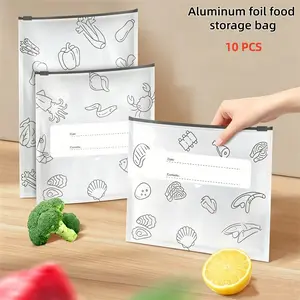 Thick Aluminum Foil Freezer Bag, Japanese Practical Style, High Barrier Anti-Oxidation, Dual Self-Seal Fresh Lock, Ideal for Food Storage