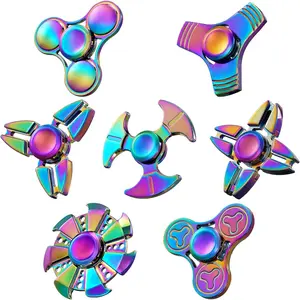 Metal Fidget Spinner for Kid Adult, Sensory Hand Fidget Toy 7 Pack-Anxiety Toys Stress Relief Reducer-Party Favors, Gifts for Kids Birthday, Goodie Bag Stuffers, Classroom Prizesfidget toys