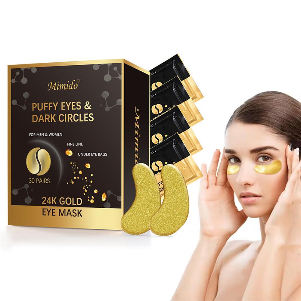 24K Gold Deeply Moisturizing Eye Mask, 30 Pairs Hydrating Eye Care Mask, Eye Care Product for Women & Men, Skin Care Product for Daily Use