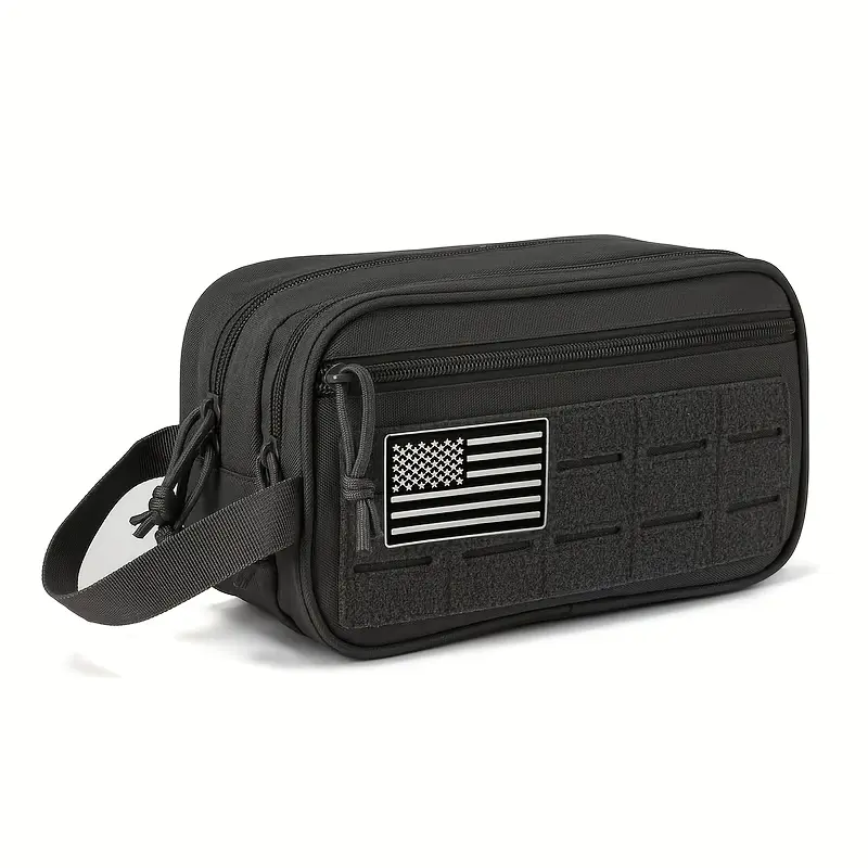 High Density Multifunctional Storage Pouch, Large Capacity Molle Gym Toiletry Bag with Waterproof Compartments for Business Travel, Camping & Outdoor Activities