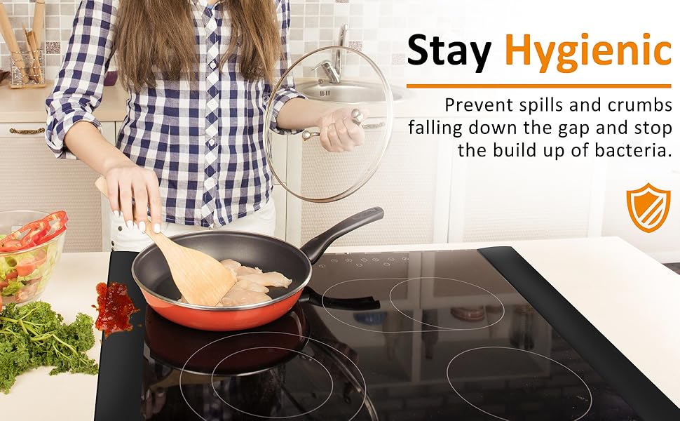 The Ultimate Kitchen Gap Solution 4-Pack Heat-Resistant Silicone Stove Guards | Non-Slip Counter Filler & Crumb Protector