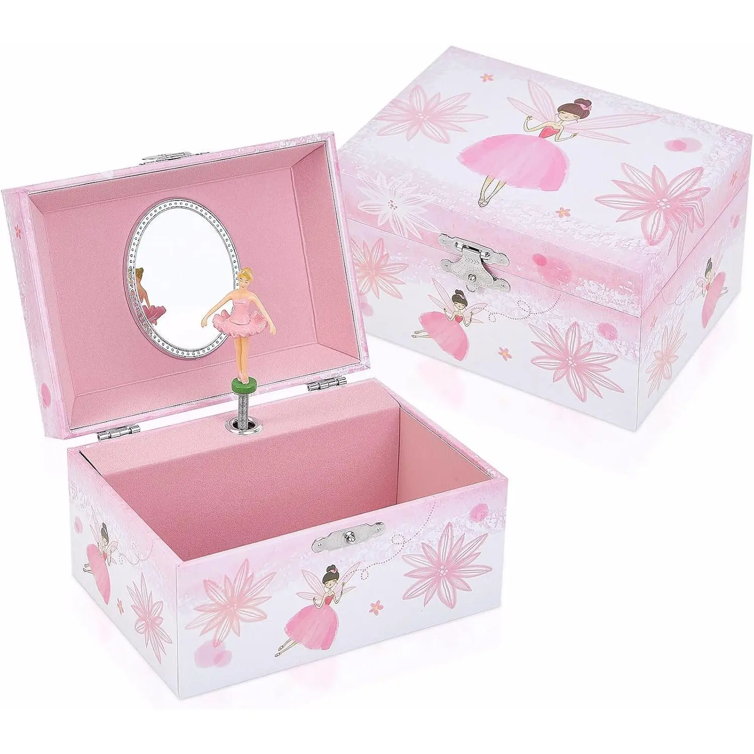 Girl's Gift Music Box with Spinning Ballerina,Fairy Design Musical Jewelry Box for Kids Jewel Storage,Toys for Girls