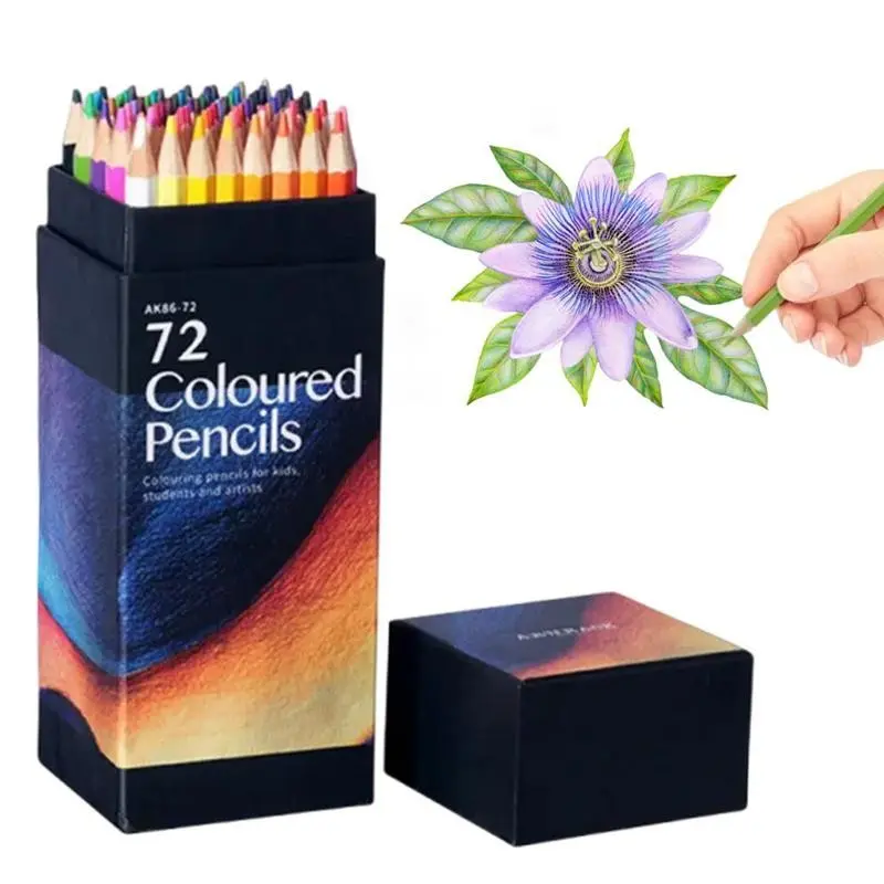 72 Color Oil-Based Colored Pencils Set, Ideal for Drawing, Sketching, Coloring, Art Supplies, Student Stationery
