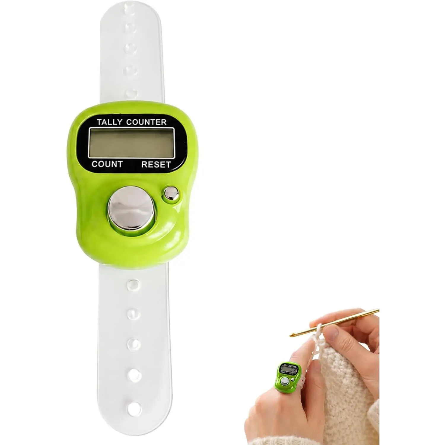 5 Digit LED Digital Row Counter, Handheld Tally Counter with Ring Electronic Click Counter for Golf and Lap Counting