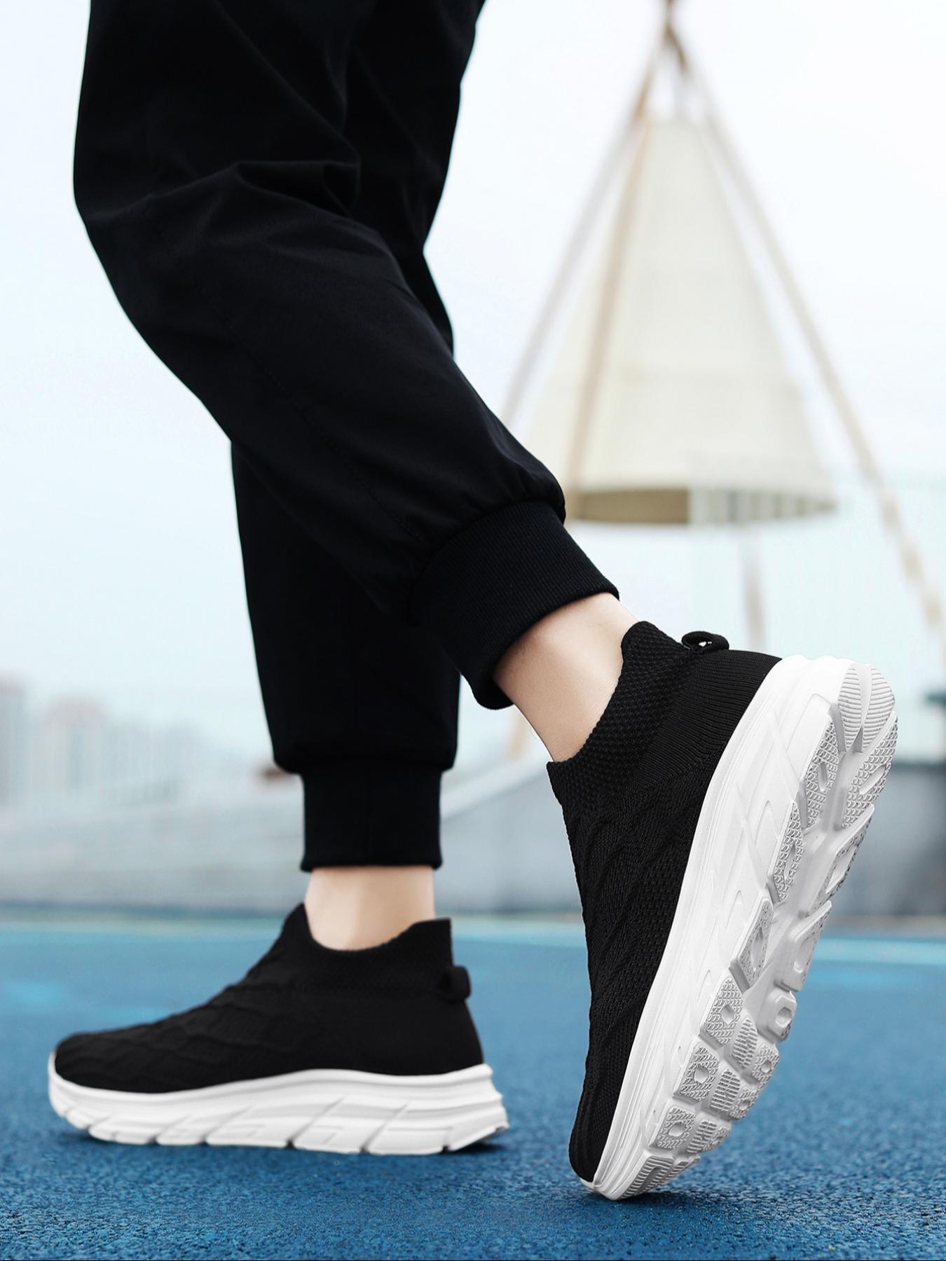 Women's Fashionable Mesh Breathable Slip on Sneakers, Knitted Running Shoes, Casual Comfortable Sports Running Shoes, All-match Basic Shoes for Daily Wear