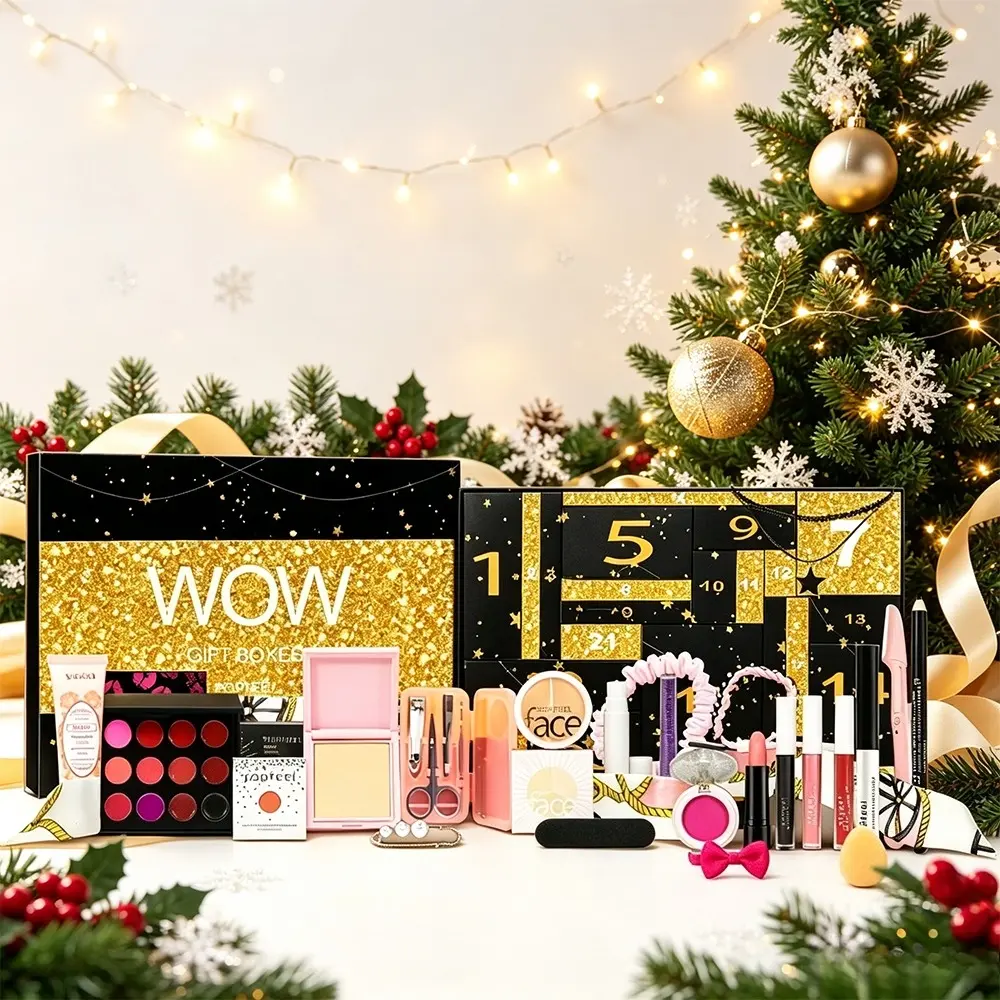 POPFEEL full-face girly makeup box, dimensional eyeshadow, vibrant lip gloss & blush with sponge, lovely scrunchies and necklace as free gifts. Long-lasting fine pigment for touch-ups and gifting, fits Qixi, Christmas, birthday and more occasions.