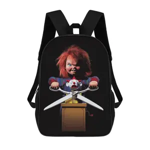 Chucky 17" Lightweight Oxford Backpack with Bright Cartoon Graphics - Adjustable Straps, Zipper Closure, Hand Washable