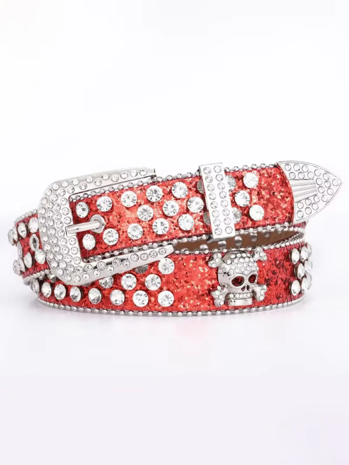 Rhinestone Belt for Women, Sparkly Diamond Belt, Skull Rivet Belt, 146 Diamonds, Halloween Party Belt, Y2K Street Style, Cosplay Fashion, Decorative Belt, Exquisite Belt