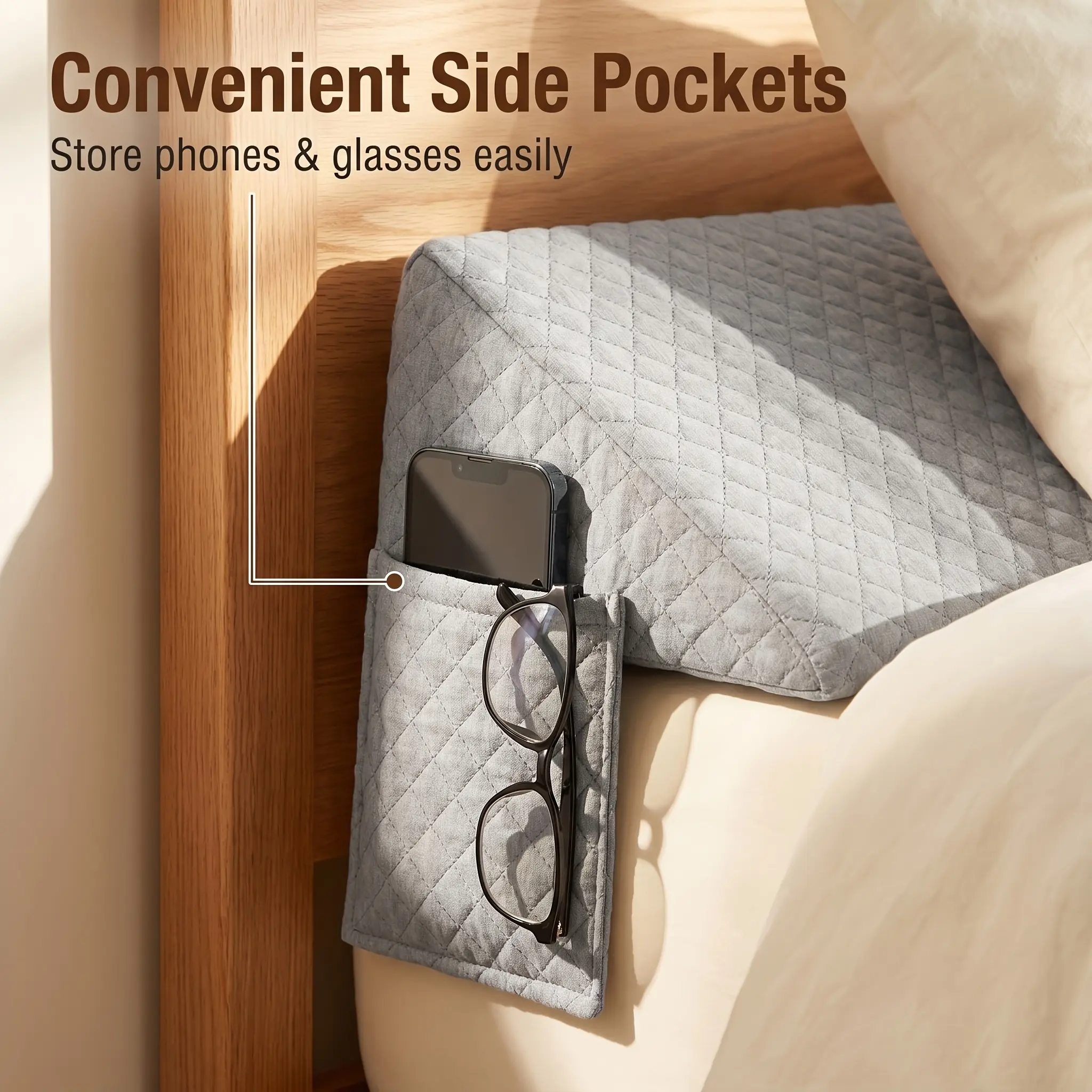 Bed Wedge Pillow Mattress Gap Filler, Headboard Backrest Pillow Closes Gap Between Headboard or Wall for Sleeping & Back Support