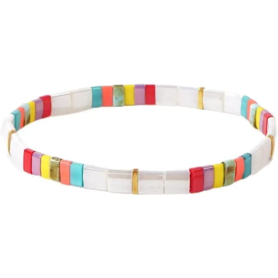 Candy Colorful Tila Flat Beads Bracelets for Women Trendy  Friendship  Stackable Christmas  Gifts