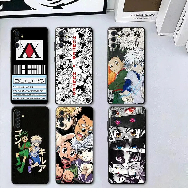 Hunter X Hunter Anime Soft Phone Case For iPhone 11-17 Pro Max/Plus & Samsung Galaxy S23-S25 Black Cover