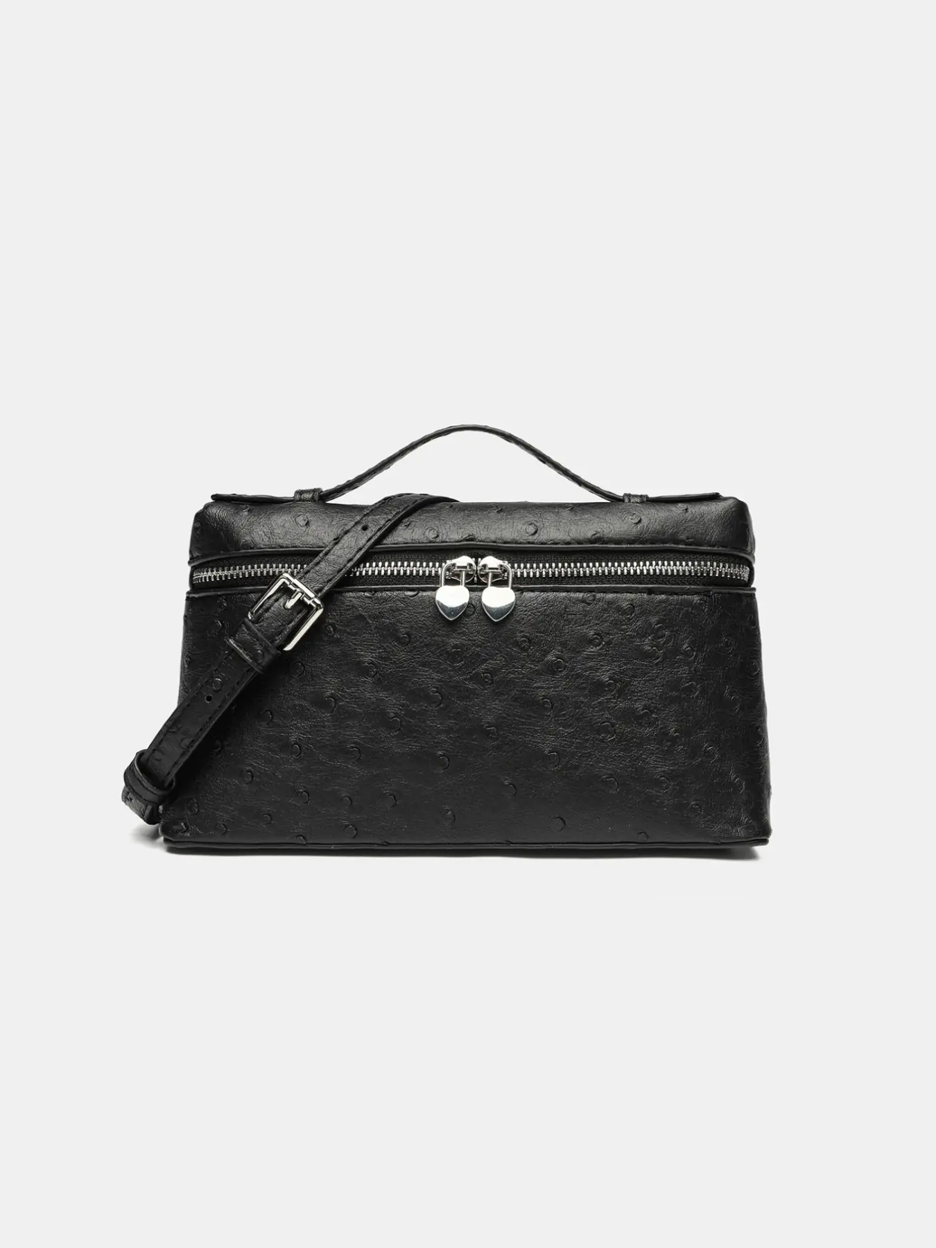 2026 New PU Leather Lunch Box Bag, Fashionable Versatile Ostrich Skin Shoulder Crossbody Handbag, Cute Style All Seasons Handbag