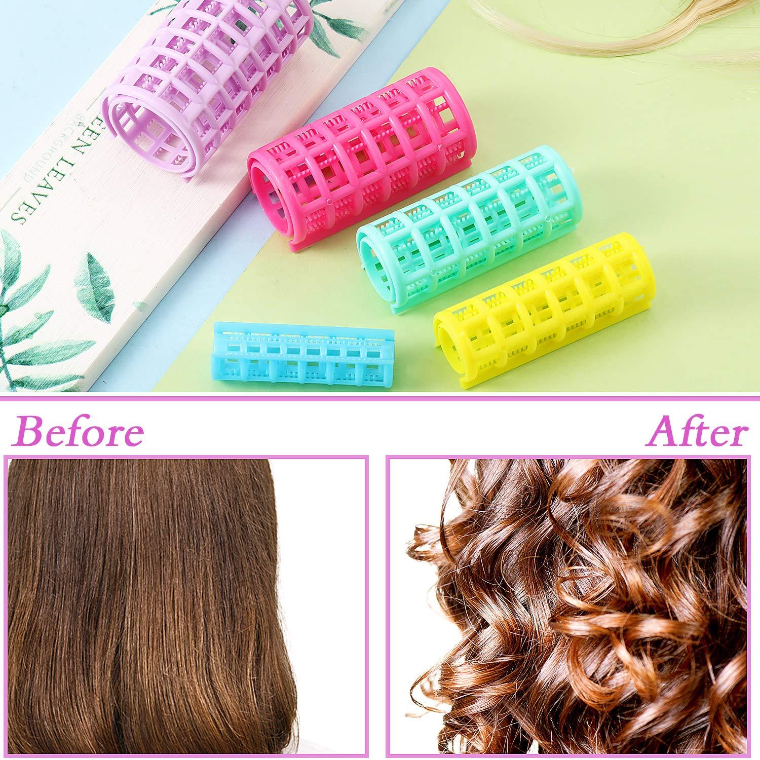 30-Pack Safe Plastic Multi-Size Self-Grip Hair Rollers - Heatless Haircare Tool for Curly Hair, Families, DIY Styling, Salon Use