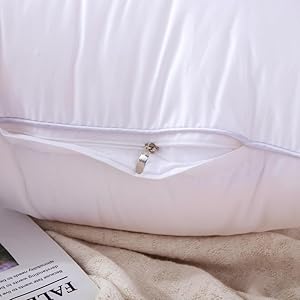 18"x18" Pillow Inserts (Set of 2) - Throw Pillow Inserts with 100% Cotton Cover - 18 Inch Square Sofa Pillow Inserts - Decorative Pillow Insert Pair - White Couch Pillow