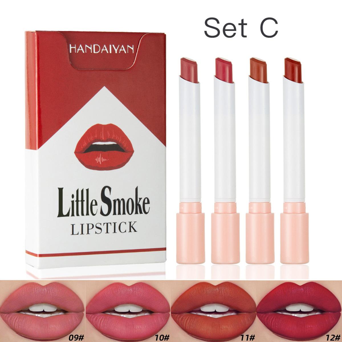 Long Lasting Lipstick, 4 Counts/set Waterproof Matte Lip Balm, Easy Coloring Lip Sticks, Suitable for All Occasions Lip Makeup, Girls and Women Makeup Accessories, Lip Stain Makeup, Gloss