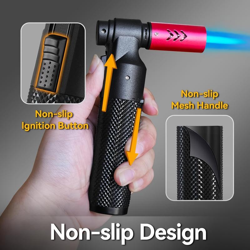 2300°C High Temperature Blowtorch, Butane Blowtorch Lighter Big Jet Flame Refillable Portable Butane Blowtorch Adjustable Mini Blowtorch for Camping BBQ Cooking Welding Grilling, (Fuel Not Included)