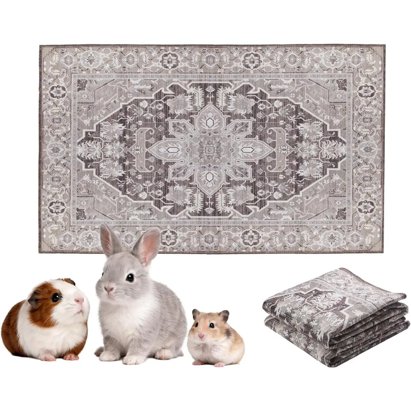 Guinea Pig Liner, Hamster Bedding, Caramel Crème, 16x24, 2 Pack | , absorbent, washable,  cage liner and bedding mat for guinea pigs, hamsters, rabbits, ferrets, small