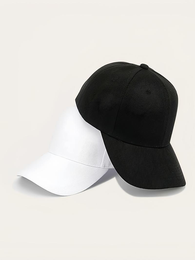 1 Piece/2pcs Unisex Casual Trendy Plain Color Baseball Cap Adjustable, Summer 2024 Street Style Sportive Minimalist Baseball Cap, Fashionable Hat for Men & Women for All Season, National Day Offers