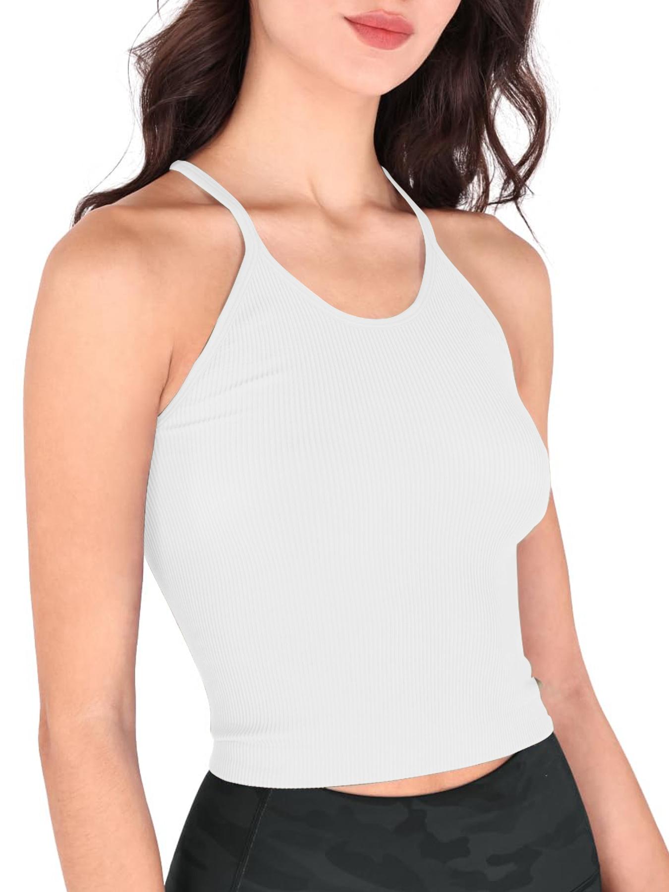 Women's Solid Racerback Sports Tank Top, Breathable Comfortable Sports Vest, Ladies Sportswear for Indoor Outdoor Wear, Breathable Athletic Top