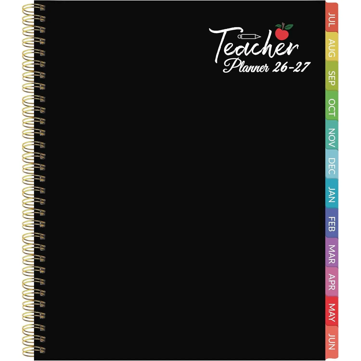 Teacher Planner 2026-2027 Weekly and Monthly Teacher Planner 2026-2027 Academic Year, July 2026 - June 2027, 8.7" x 10.8", Lesson Planner Book with -Wire Binding & Tabs for Teachers - Black