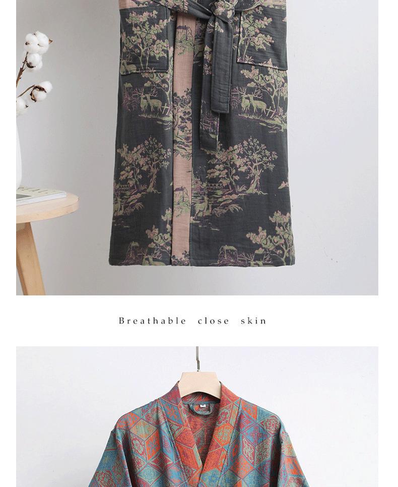 Pure cotton double-layer gauze bathrobe, Class A, spring/summer thin pajamas, home wear, couple's bathrobe, absorbent and quick-drying bathrobe