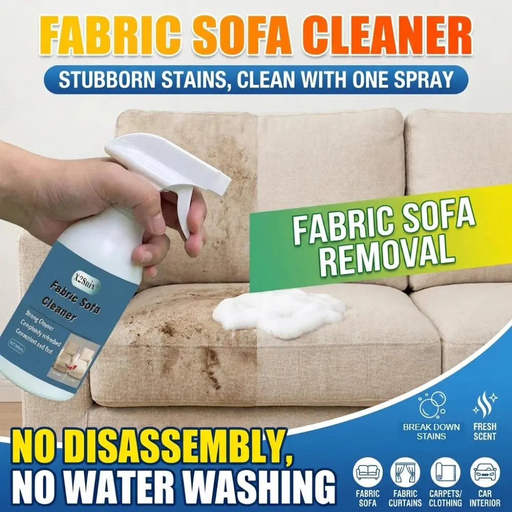 Fabric Sofa Cleaning Spray, Waterless Stain Remover, Suitable for Various Fabric Surfaces Such As Sofas, Carpets, Curtains, Car Interiors, and Upholstered Furniture. Deeply Penetrates and Breaks Down Dirt. Rich and Dense Foam