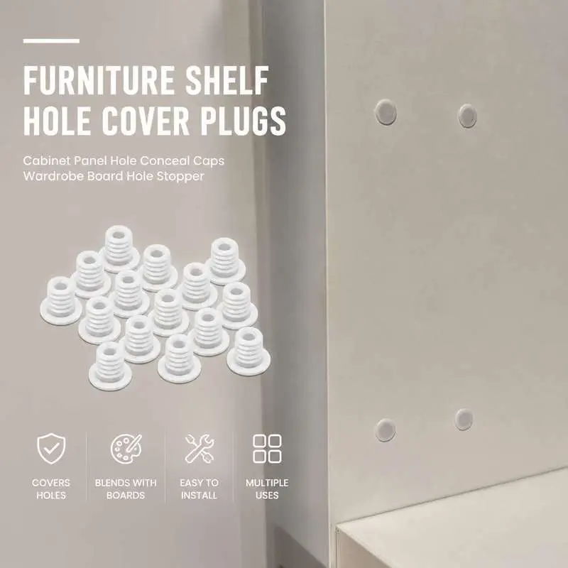 Furniture Shelf Hole Cover Plugs Cabinet Panel Hole Conceal Caps Wardrobe Board Hole Stopper