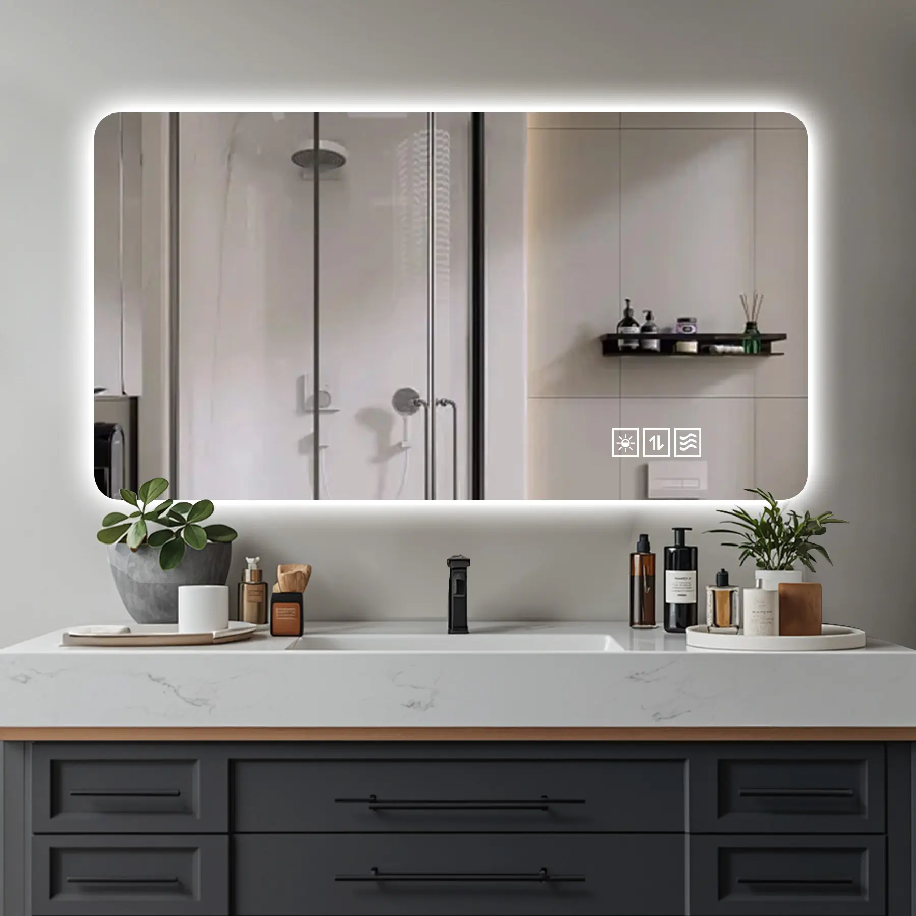 ARCH 24x48 Inch Wall Mounted LED Bathroom Vanity Mirror with Three Color Lighting, Dimmable, Anti-Fog, IP44 Waterproof, Touch Switch, Full Length Makeup Mirror for Bathroom, Bedroom, Dressing Room, Home Furniture and Household Product Search Terms
