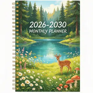 2026-2030 Monthly Planner/Calendar - January 2026 to December 2030, 5-Year Monthly Planner, Nature-Themed Cover Design Notebook, Annual Calendar Planning, Monthly Tabs, 60-Month Calendar, 5.5 x 8.3 inches, Thick Paper, Elastic Cover, Durable Double Wire S