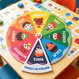 Emotion wheel, emotion chart, emotion graph, children's, education and learning activities, classroom decoration, felt teaching tools