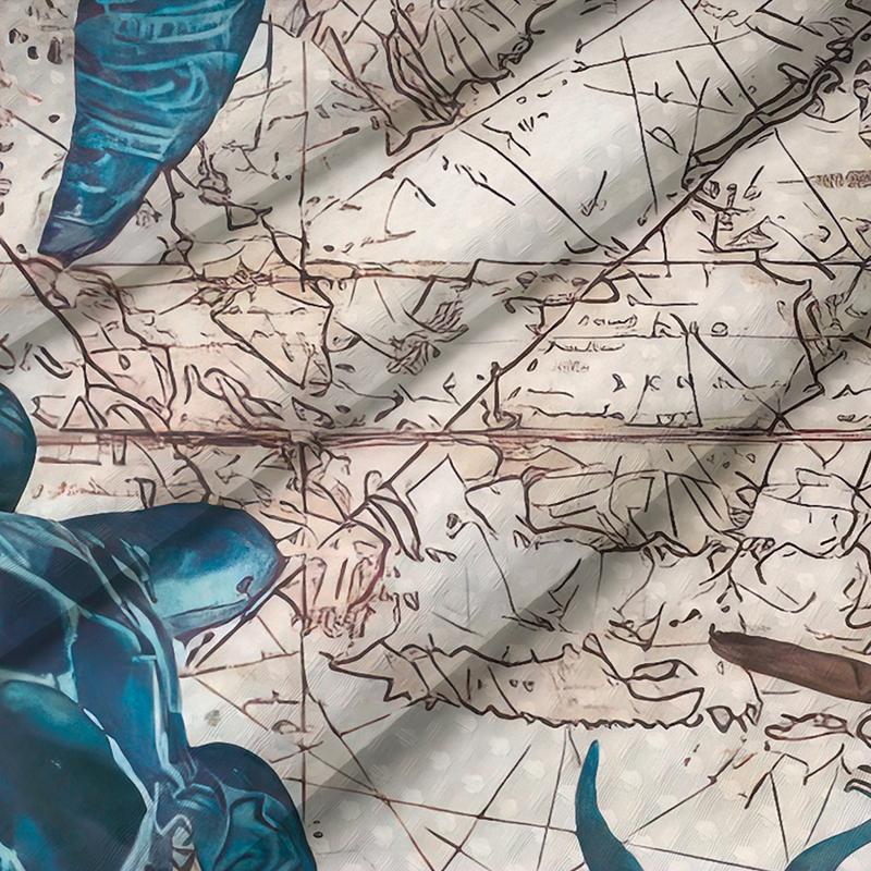 Digital Print Waffle Waterproof Shower Curtain, Quick Installation No Hooks, Double Layer Snap-In Liner, Stylish Bathroom Decor for Home Hotel Salon Dormitory