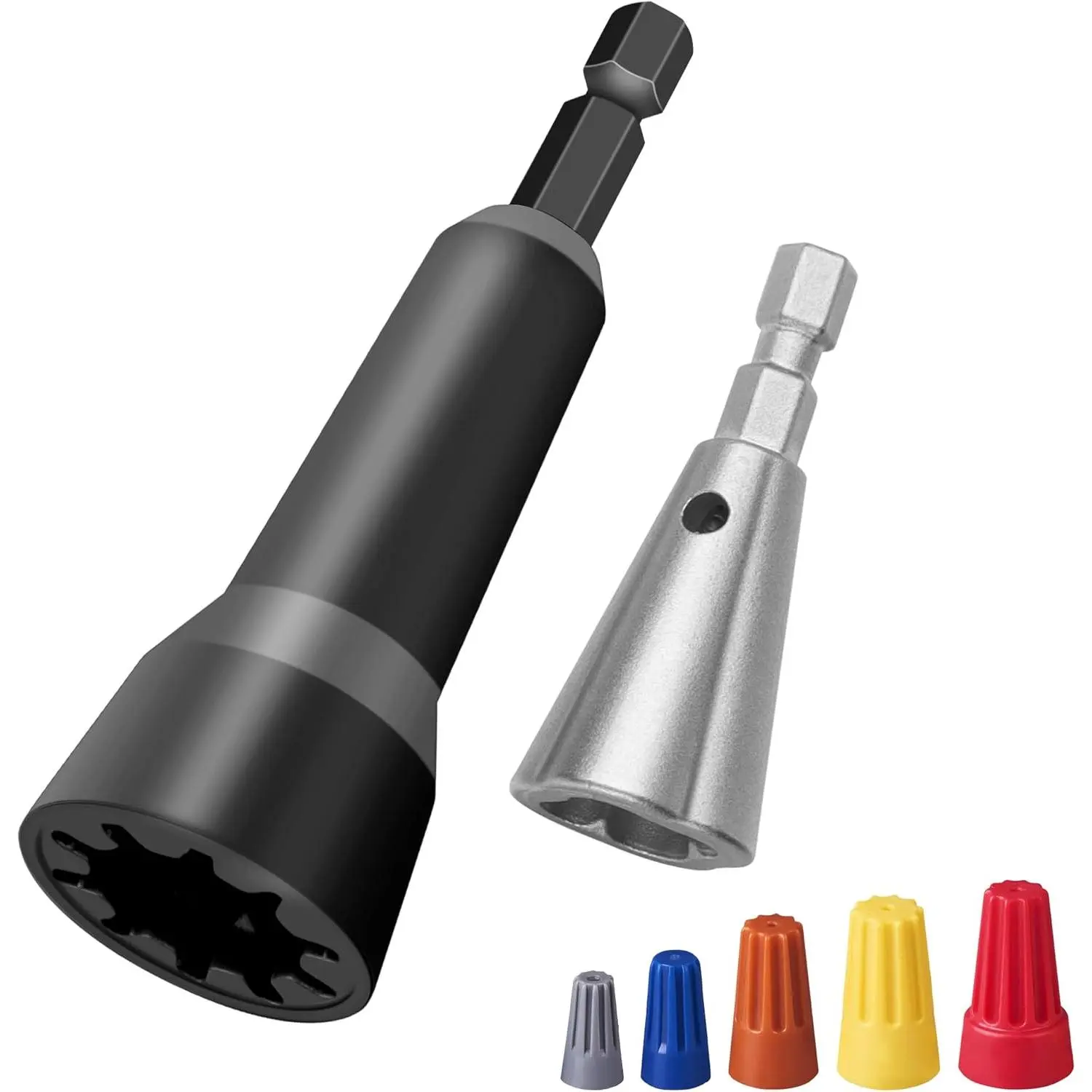 Wire Nut Twister,Wire Twisting Tool,Wire Nut Twiter for Drill,Spin Twist Wire Connector Socket,Wire Connector Driver with 1/4" Chuck,Wire Stripping and Twisting Tool