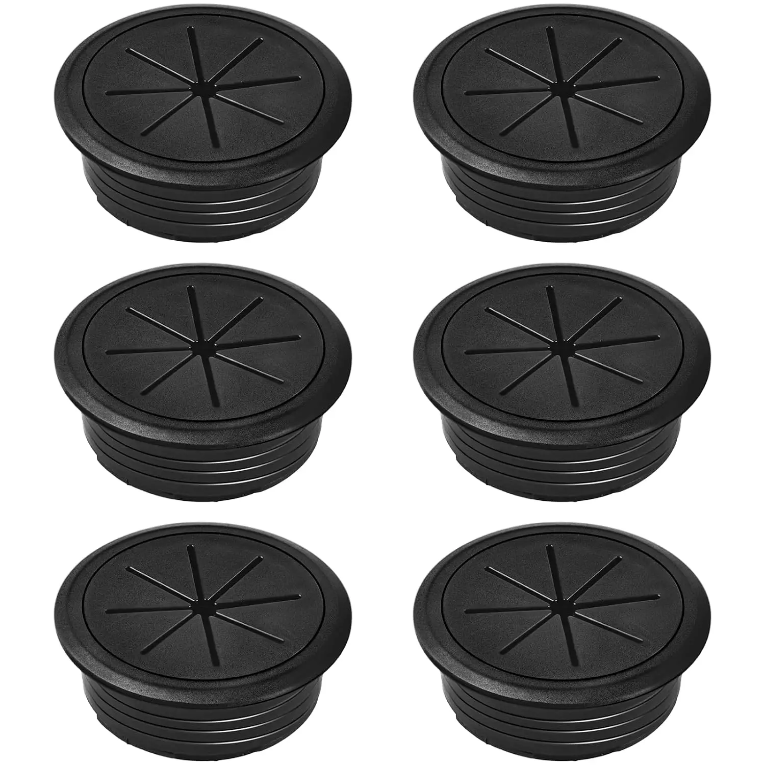 6-Pack Black Desk Grommet  Management Kit - 1.97 inch (5cm) Hole Cover,ABS Plastic Grommet Hole Cover Organizer for Office  Desk, Cords Neatly