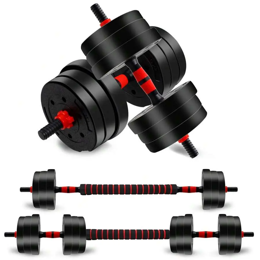 Adjustable Weights Dumbbells Set, 44LBS Barbell Weight Set For Home Gym,Dumbbells Set  Hand Weights At Home,Push-Up,Free Weight Set Fitness Exercise Workout Equipment For Man Women