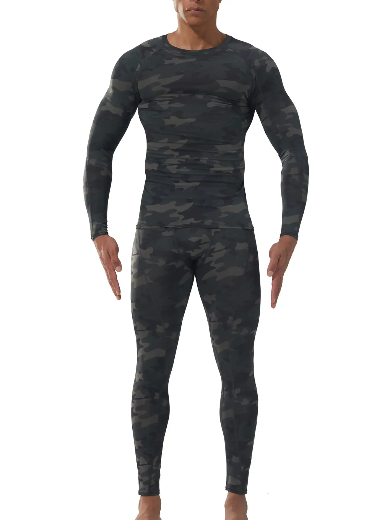 Thermal Underwear for Men Long Johns Base Layer Compression sets | Warm & Breathable,4-Way Stretch,Quick Dry Fabric,Crew Neck Top & Thermal Leggings for Workout Skiing Running Hiking
